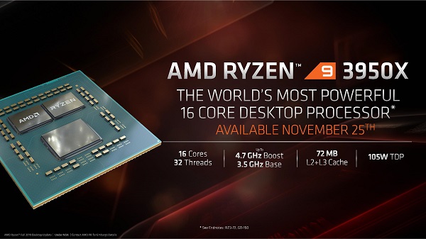 AMD RYZEN 3950X - 16 nhân 32 luồng: Chính thức ra mắt ngày 25 tháng 11