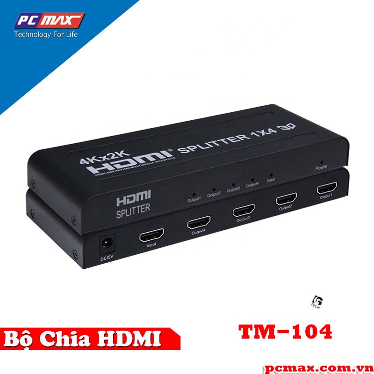 Bộ chia HDMI 1 ra 4 hỗ trợ full HD TM-104 - Hàng Nhập Khẩu
