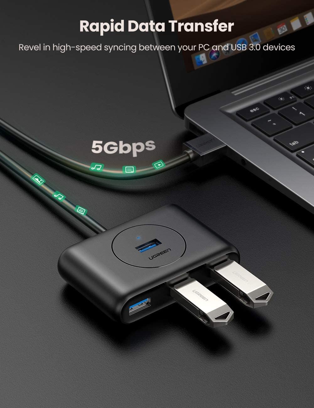 Hub usb 3.0 - bộ chia USB 3.0 4 cổng chính hãng Ugreen 20291