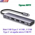 Hub USB Type C đa năng ra 4 USB , 1 USB TYPE C có nguồn micro USB 5V Ugreen 50979 - Hàng chính hãng 