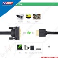 Cáp HDMI sang DVI chính hãng Ugreen 10136 dài 3M hỗ trợ hình ảnh Full HD