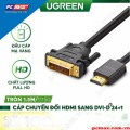 Cáp HDMI sang DVI chính hãng Ugreen 10136 dài 3M hỗ trợ hình ảnh Full HD