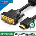 Cáp HDMI sang DVI chính hãng Ugreen 10136 dài 3M hỗ trợ hình ảnh Full HD