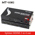Bộ chia tín hiệu HDMI 2 cổng vào 4 cổng ra chính hãng MT-VIKI MT-HD2-4