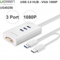 Cáp chuyển đổi USB 3.0 ra VGA và 3 cổng USB 3.0 Ugreen 40256