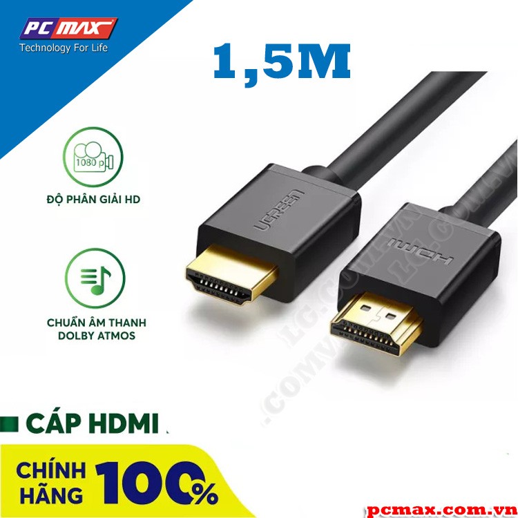 Cáp HDMI 1.4 dài 1.5m hỗ trợ 3D Ugreen 60820- Hàng chính hãng