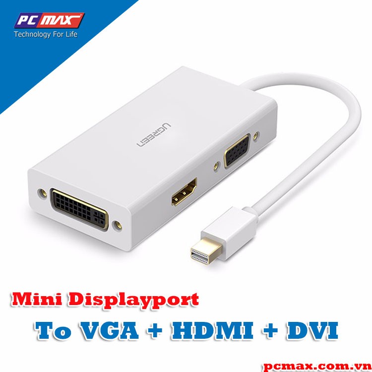 Cáp chuyển Mini Displayport To VGA + HDMI + DVI Ugreen 20417 - Hàng chính hãng