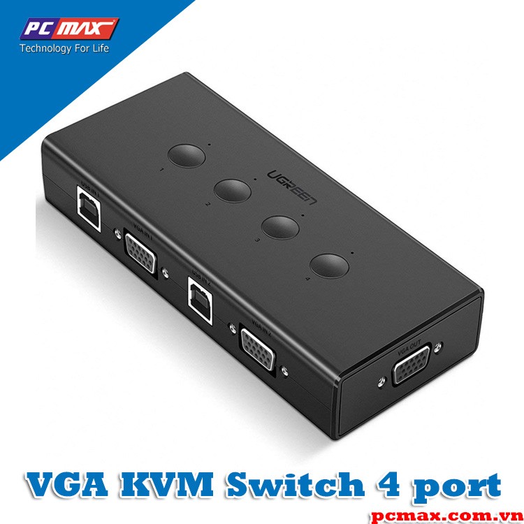 Switch VGA KVM 4 cổng chung 1 hình 1080P Ugreen 50280 - Hàng chính hãng