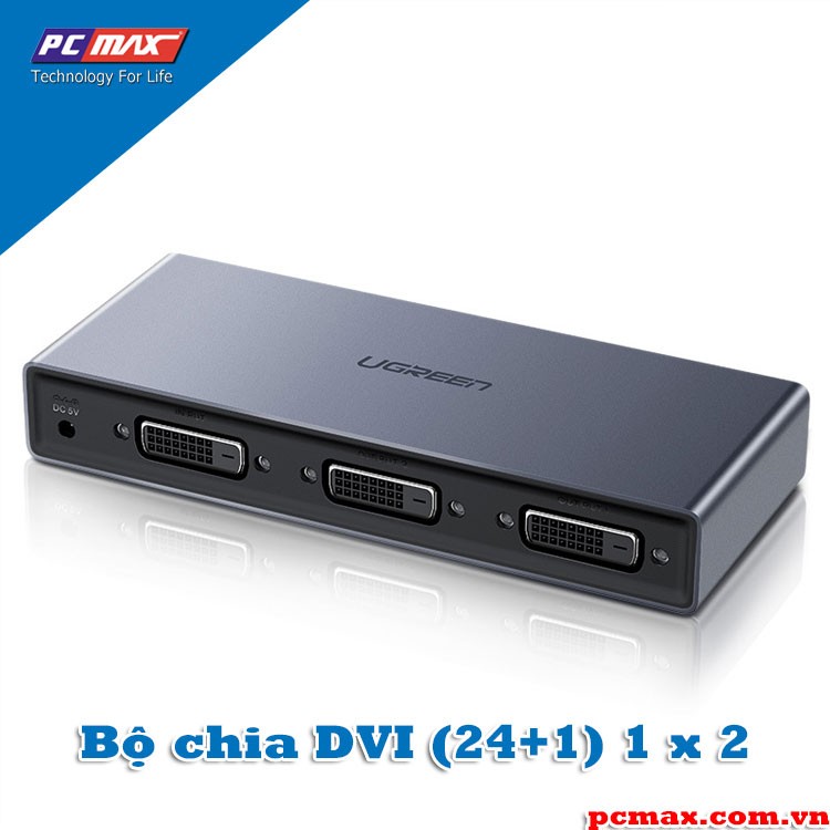 Bộ chia DVI (24+1) spliter 1 x 2 hỗ trợ 1080p/60hz Ugreen 50746 - Hàng chính hãng