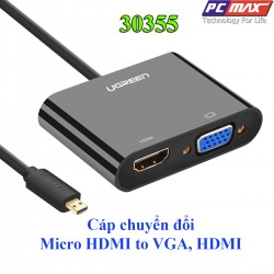 Cáp chuyển đổi  Micro HDMI sang HDMI và VGA Ugreen 30355 - Hàng Chính Hãng
