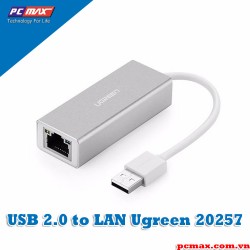 USB sang LAN  hỗ trợ 10/100Mbps vỏ hợp kim Ugreen 20257-  Hàng Chính Hãng 