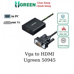 Cáp chuyển đổi VGA sang HDMI+AUDIO 1080P@60HZ Ugreen  50945