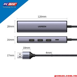 HUB USB 3.0 sang Lan 100/1000 + 3 cổng USB 3.0 chính hãng Ugreen 20915