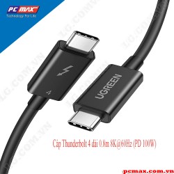 Cáp Thunderbolt 4  USB Type-C to USB Type-C dài 0.8m truyền hình ảnh 8K@60Hz (PD 100W) Ugreen 30389  - Hàng chính hãng