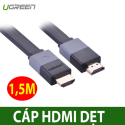 Cáp HDMI dẹt 1.5m cao cấp  Ugreen 30109 - Hàng chính hãng