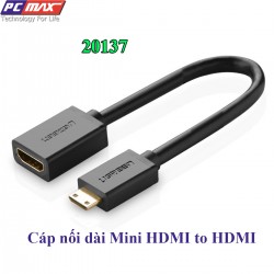 Cáp nối dài Mini HDMI to HDMI dài 20cm Ugreen 20137 - Hàng chính hãng