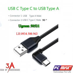 Cáp sạc USB sang USB type C vuông 90 độ dài 1m chính hãng Ugreen 50521