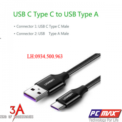 Dây sạc truyền dữ liệu USB to USB type C dài 1m bọc Aluminum Ugreen 50567