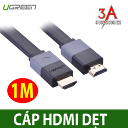 Cáp HDMI 1m dẹt full HD cao cấp Ugreen 30108 - Hàng chính hãng